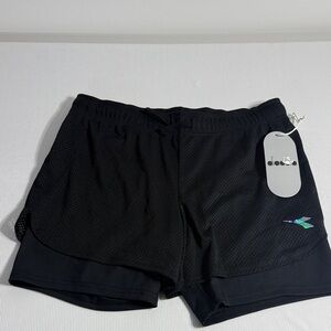 Diadora Kids Black Mesh Shorts
